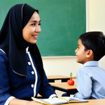 유아교육지도사로서 필요한 윤리 의식 - Building Positive Relationships**

"A kindergarten teacher, fully clothed in a modest baju kurung, l...