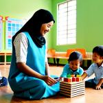 유아교육지도사 자격증 시험과 직무 연결점 - Playful Learning Environment**

*   **Prompt:** A bright and cheerful preschool classroom in Malaysi...